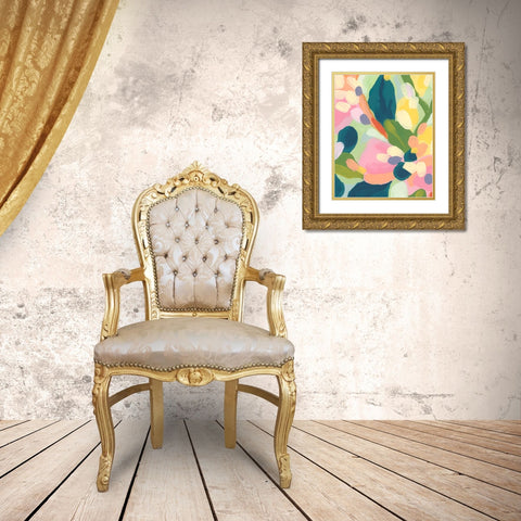 Brushy Tropics I Gold Ornate Wood Framed Art Print with Double Matting by Vess, June Erica