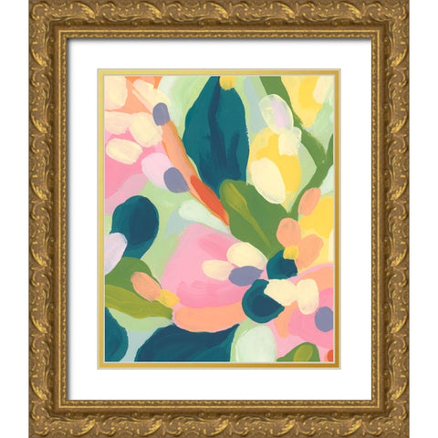 Brushy Tropics I Gold Ornate Wood Framed Art Print with Double Matting by Vess, June Erica