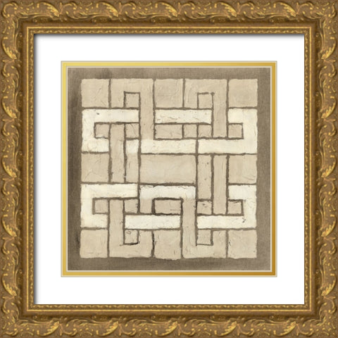Knotted Tiles III Gold Ornate Wood Framed Art Print with Double Matting by Lam, Vanna