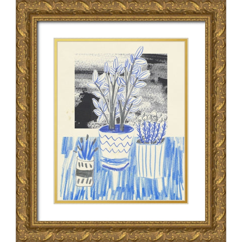 Plant Family III Gold Ornate Wood Framed Art Print with Double Matting by Wang, Melissa