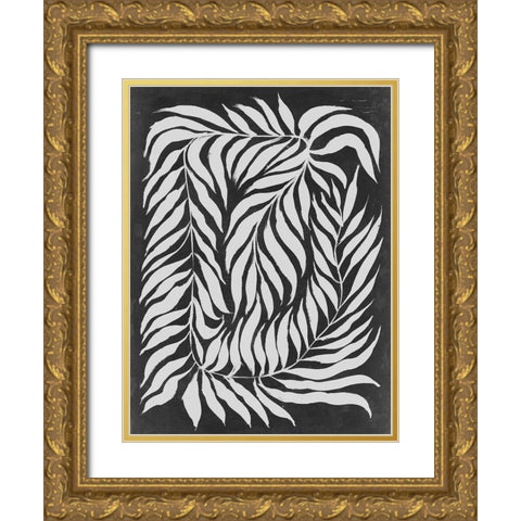 Chalkboard Vines I Gold Ornate Wood Framed Art Print with Double Matting by Parker, Jennifer Paxton