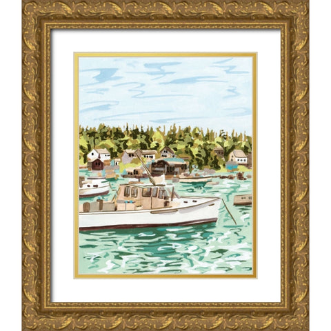 Summer Sails I Gold Ornate Wood Framed Art Print with Double Matting by Wang, Melissa
