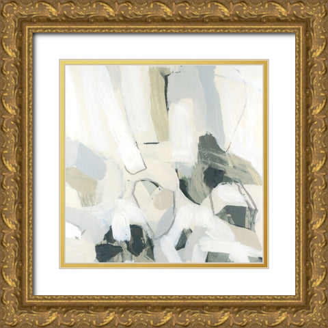 Stone Flecks III Gold Ornate Wood Framed Art Print with Double Matting by Vess, June Erica