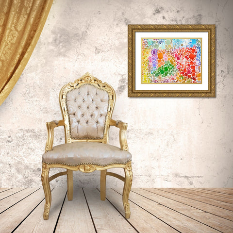 Colorful Bedrock III Gold Ornate Wood Framed Art Print with Double Matting by Saunders, Alonzo