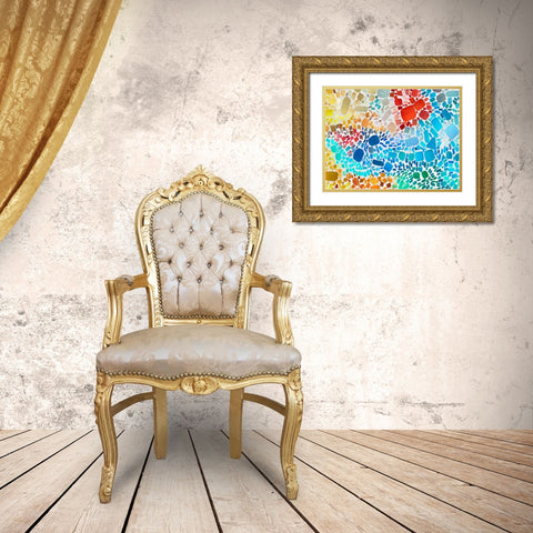 Colorful Bedrock IV Gold Ornate Wood Framed Art Print with Double Matting by Saunders, Alonzo