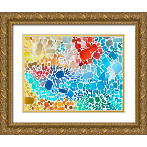 Colorful Bedrock IV Gold Ornate Wood Framed Art Print with Double Matting by Saunders, Alonzo