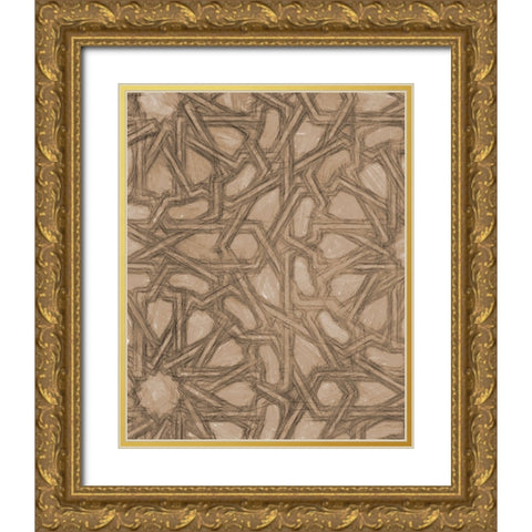 Ornamental Design I Gold Ornate Wood Framed Art Print with Double Matting by Saunders, Alonzo
