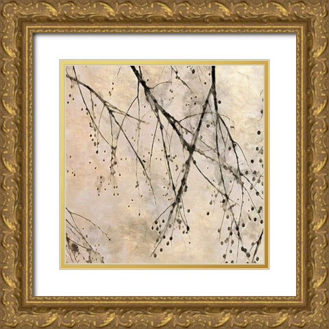 Winter Branches IV Gold Ornate Wood Framed Art Print with Double Matting by Saunders, Alonzo