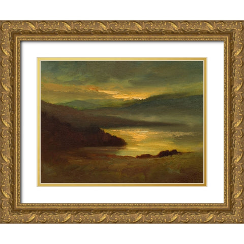 Lands End Gold Ornate Wood Framed Art Print with Double Matting by Finch, Sheila