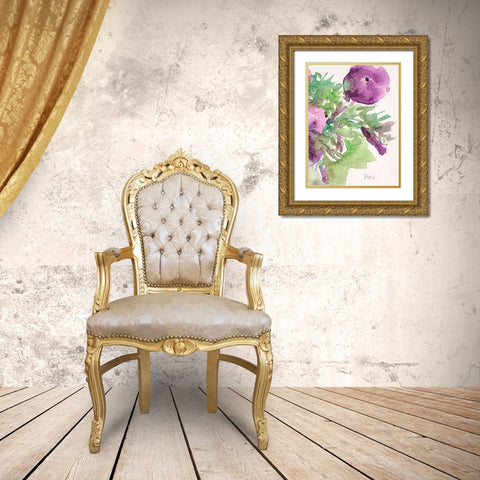 The Purple Bouquet I Gold Ornate Wood Framed Art Print with Double Matting by Dixon, Samuel
