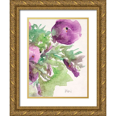 The Purple Bouquet I Gold Ornate Wood Framed Art Print with Double Matting by Dixon, Samuel