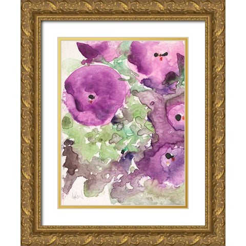 The Purple Bouquet II Gold Ornate Wood Framed Art Print with Double Matting by Dixon, Samuel
