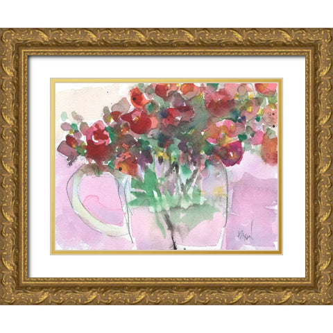 Florals From the Balcony I Gold Ornate Wood Framed Art Print with Double Matting by Dixon, Samuel