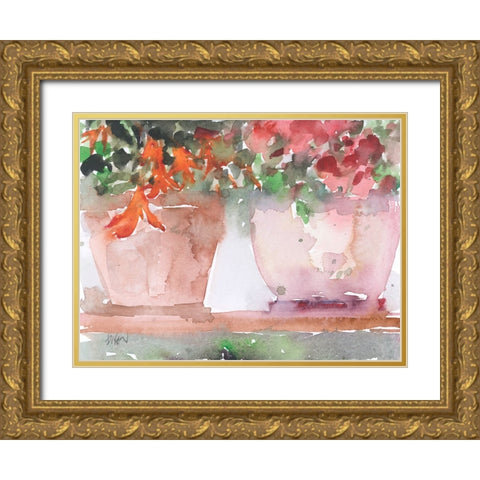 Florals From the Balcony II Gold Ornate Wood Framed Art Print with Double Matting by Dixon, Samuel
