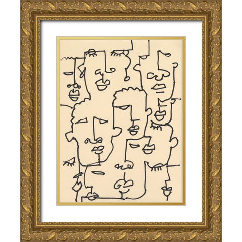 Ethic Inline I Gold Ornate Wood Framed Art Print with Double Matting by Dixon, Samuel