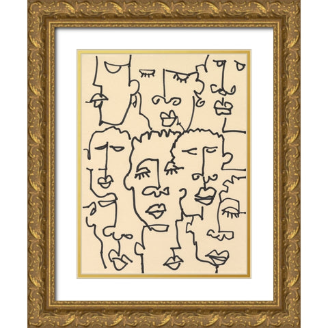 Ethic Inline II Gold Ornate Wood Framed Art Print with Double Matting by Dixon, Samuel