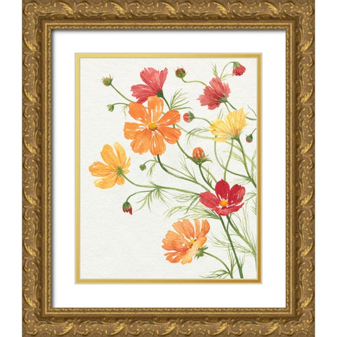 Warm Cosmos I Gold Ornate Wood Framed Art Print with Double Matting by Popp, Grace