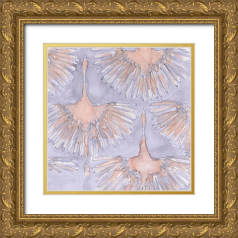 The Bird Gathering II Gold Ornate Wood Framed Art Print with Double Matting by Dixon, Samuel