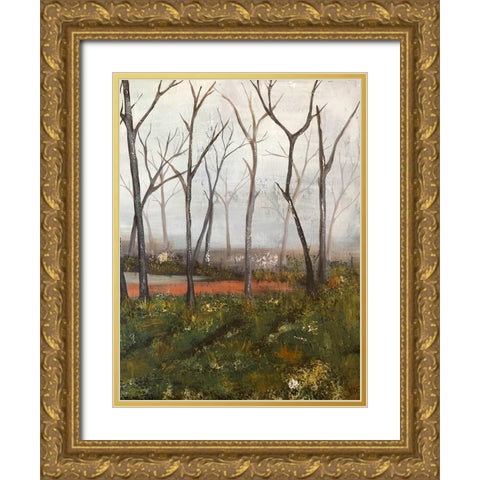 Misty Woods II Gold Ornate Wood Framed Art Print with Double Matting by Reynolds, Jade
