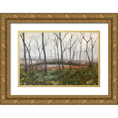 Misty Woods III Gold Ornate Wood Framed Art Print with Double Matting by Reynolds, Jade