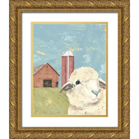 My Farm Friends I Gold Ornate Wood Framed Art Print with Double Matting by Reynolds, Jade