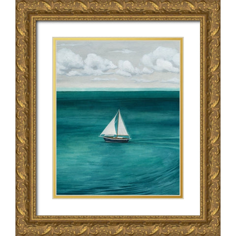 Mediterranean Sails II Gold Ornate Wood Framed Art Print with Double Matting by Popp, Grace