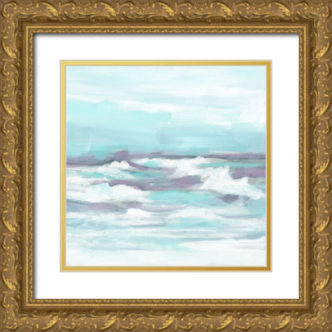 Lavender Waves II Gold Ornate Wood Framed Art Print with Double Matting by Vess, June Erica