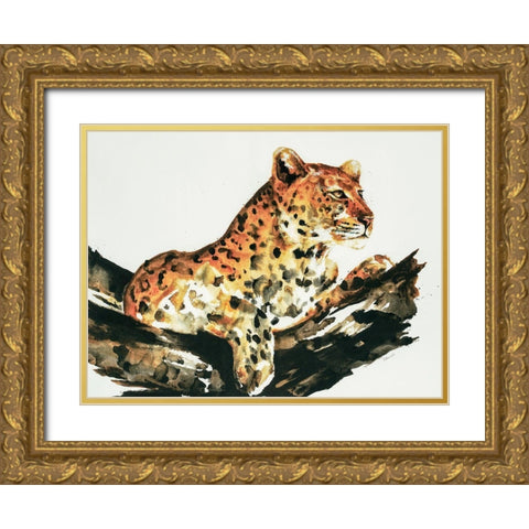 Safari Series I Gold Ornate Wood Framed Art Print with Double Matting by Schicker, Joshua