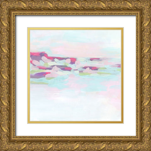 Rose Quartz Shore IV Gold Ornate Wood Framed Art Print with Double Matting by Vess, June Erica