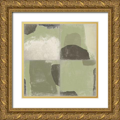 Custom Pastel Tile III Gold Ornate Wood Framed Art Print with Double Matting by Vess, June Erica