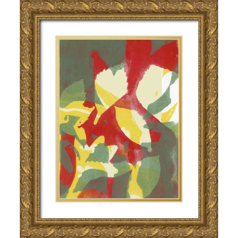 Bold Arrangement II Gold Ornate Wood Framed Art Print with Double Matting by Barnes, Victoria
