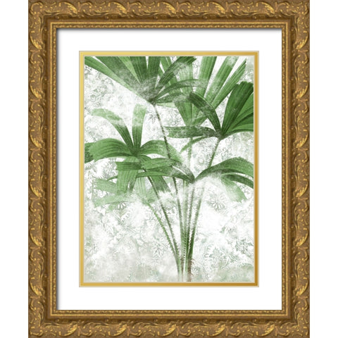 Lace Palms II Gold Ornate Wood Framed Art Print with Double Matting by Vess, June Erica