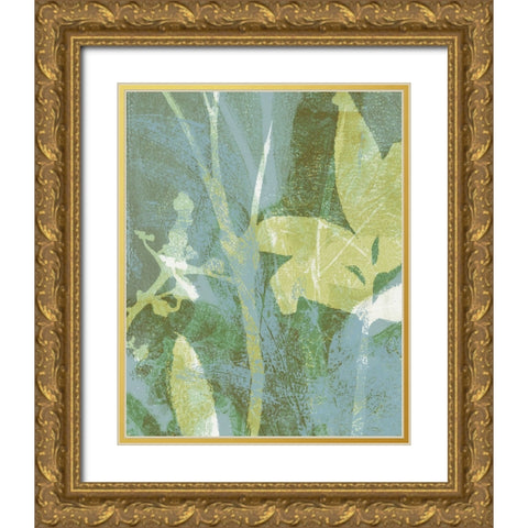 Serene Botany I Gold Ornate Wood Framed Art Print with Double Matting by Barnes, Victoria