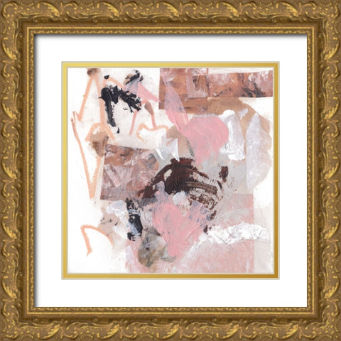 Pebble Rouge III Gold Ornate Wood Framed Art Print with Double Matting by Wang, Melissa