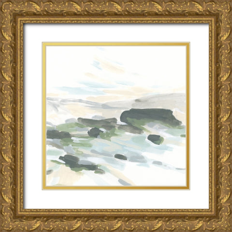 Open Currents I Gold Ornate Wood Framed Art Print with Double Matting by Vess, June Erica