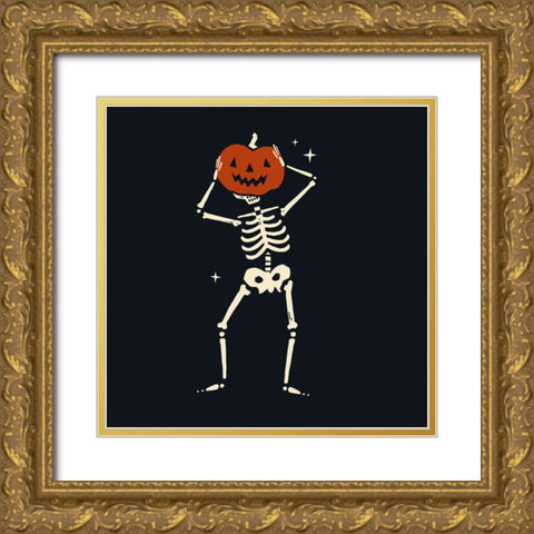 Skeleton Antics II Gold Ornate Wood Framed Art Print with Double Matting by Barnes, Victoria