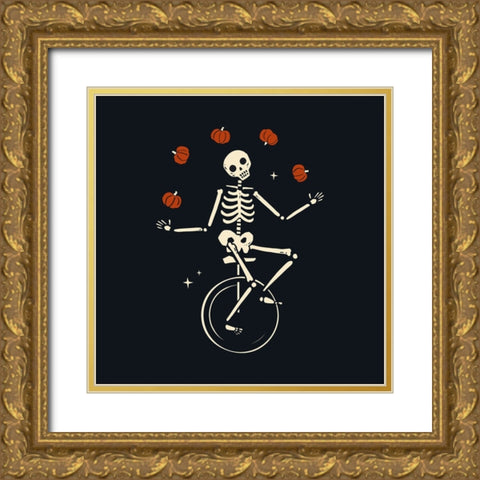 Skeleton Antics IV Gold Ornate Wood Framed Art Print with Double Matting by Barnes, Victoria