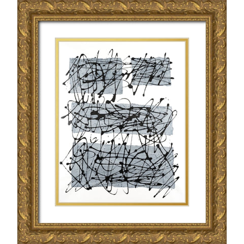 Paynes Blocks II Gold Ornate Wood Framed Art Print with Double Matting by Willett, Michael