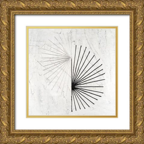 Offset Sunburst I Gold Ornate Wood Framed Art Print with Double Matting by Willett, Michael