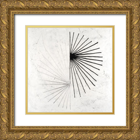 Offset Sunburst II Gold Ornate Wood Framed Art Print with Double Matting by Willett, Michael