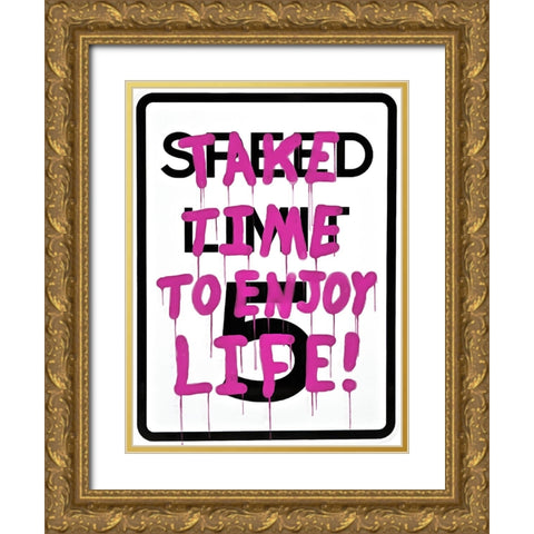 Graffiti Sign IV Gold Ornate Wood Framed Art Print with Double Matting by Saunders, Alonzo