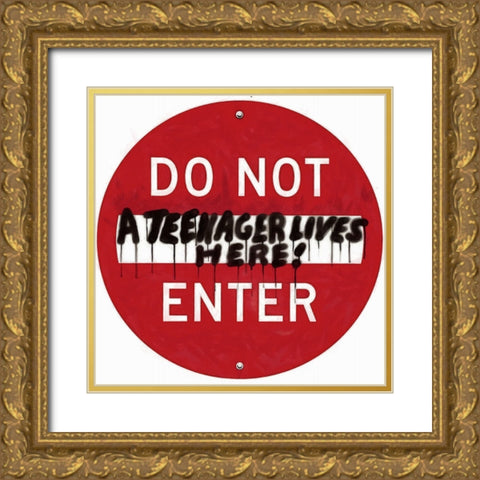 Graffiti Sign VII Gold Ornate Wood Framed Art Print with Double Matting by Saunders, Alonzo