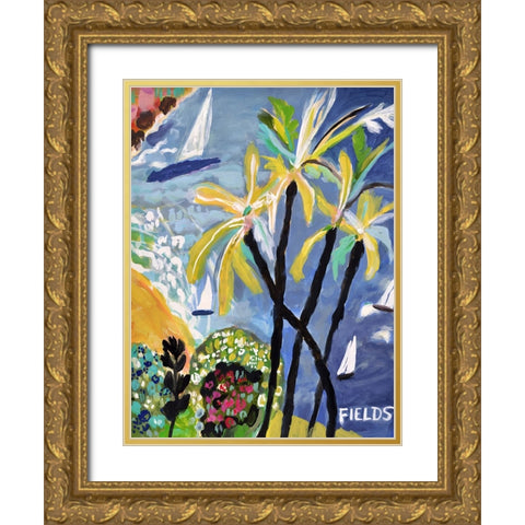 Palm Landscape I Gold Ornate Wood Framed Art Print with Double Matting by Fields, Karen