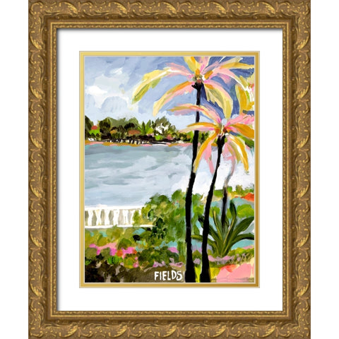 Palm Landscape IV Gold Ornate Wood Framed Art Print with Double Matting by Fields, Karen