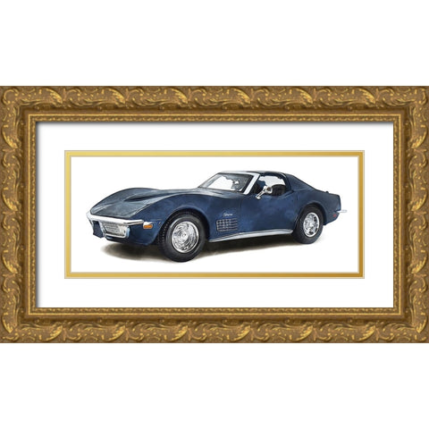 Classic Car II Gold Ornate Wood Framed Art Print with Double Matting by Saunders, Alonzo