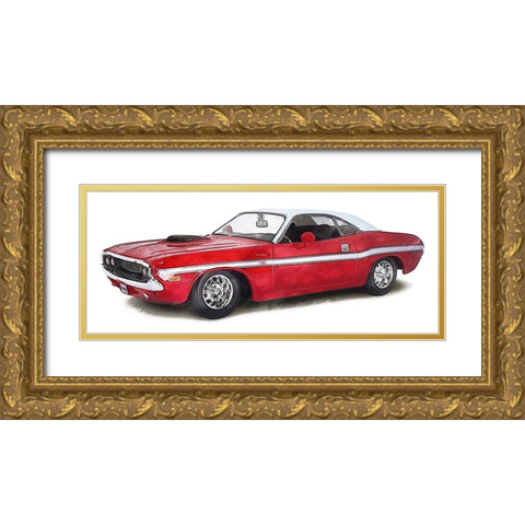 Classic Car III Gold Ornate Wood Framed Art Print with Double Matting by Saunders, Alonzo