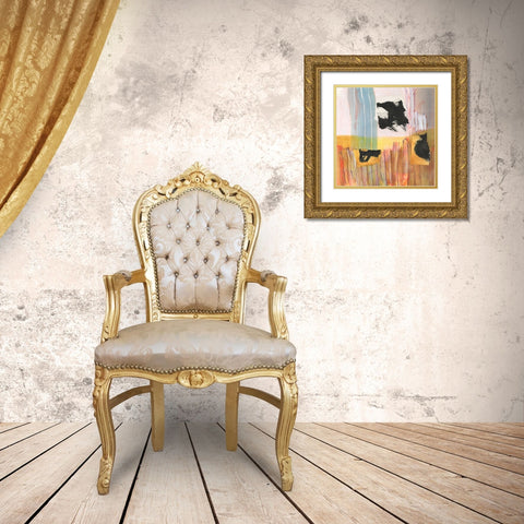 Orange Collage II Gold Ornate Wood Framed Art Print with Double Matting by Fuchs, Jodi