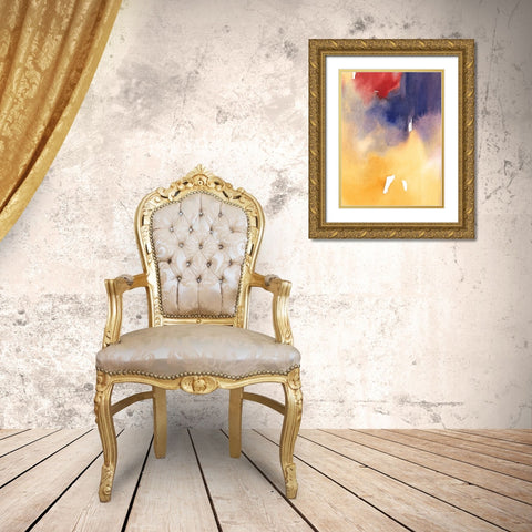 Golden Sunset I Gold Ornate Wood Framed Art Print with Double Matting by Combs, Joyce
