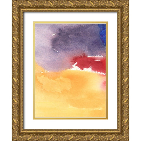 Golden Sunset II Gold Ornate Wood Framed Art Print with Double Matting by Combs, Joyce