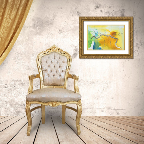 Embellished Tropical Cocktail I Gold Ornate Wood Framed Art Print with Double Matting by Combs, Joyce